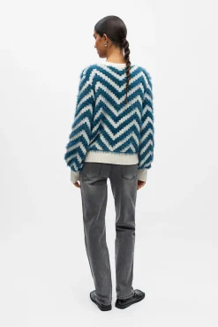 Object Camisolas-Suéter de camisola com efeito pele Azul