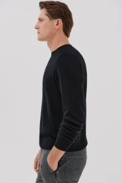 Cortefiel Camisolas-Suéter de cashmere de algodão Preto