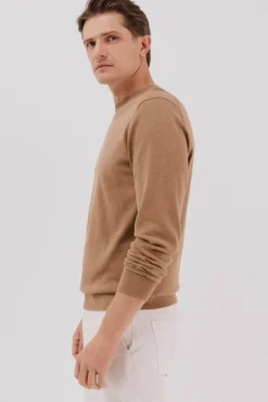 Cortefiel Camisolas-Suéter de cashmere de algodão Tostado