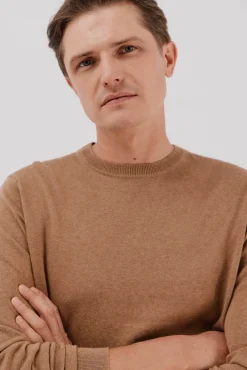 Cortefiel Camisolas-Suéter de cashmere de algodão Tostado