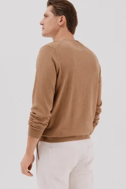 Cortefiel Camisolas-Suéter de cashmere de algodão Tostado