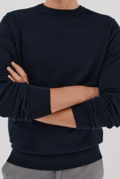 Cortefiel Camisolas-Suéter de cashmere de algodão Azul