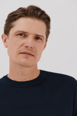 Cortefiel Camisolas-Suéter de cashmere de algodão Azul