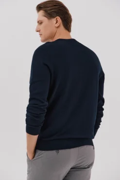 Cortefiel Camisolas-Suéter de cashmere de algodão Azul