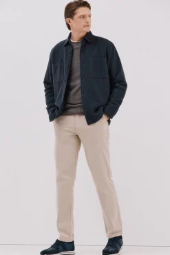 Cortefiel Camisolas-Suéter de gola caixa de algodão Cinzento