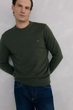 Pedro del Hierro Camisolas-Suéter de gola caixa em lã merino e cashmere Verde