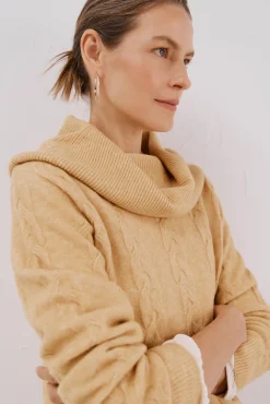 Cortefiel Camisolas-Suéter de gola larga Amarelo