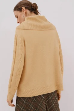 Cortefiel Camisolas-Suéter de gola larga Amarelo