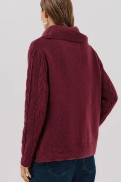 Cortefiel Camisolas-Suéter de gola larga Roxo