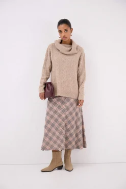 Cortefiel Camisolas-Suéter de gola larga Tostado