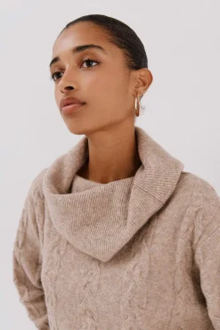 Cortefiel Camisolas-Suéter de gola larga Tostado