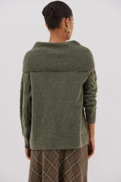 Cortefiel Camisolas-Suéter de gola larga Verde