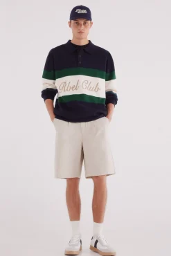 Springfield Camisolas-Suéter de gola polo com bordado azul