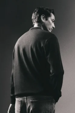 OOTO Camisolas-Suéter de gola polo de algodão Azul