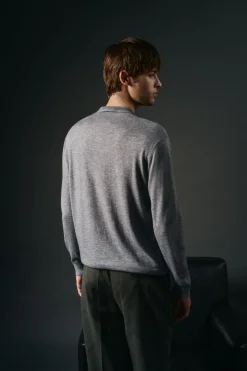 OOTO Camisolas-Suéter de gola polo de algodão Cinzento