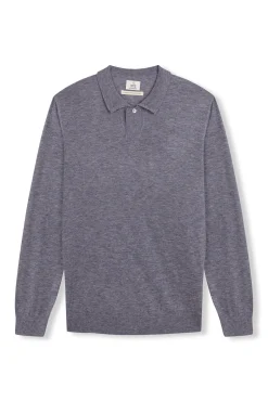 OOTO Camisolas-Suéter de gola polo de algodão Cinzento