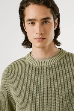 Pepe Jeans Camisolas-Suéter de gola redonda com ajuste regular verde