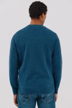 Cortefiel Camisolas-Suéter de lã com bico redonda Azul