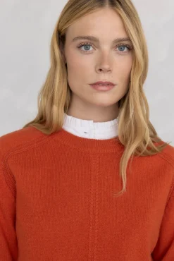 Pedro del Hierro Camisolas-Suéter de lã com gola caixa Laranja