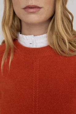 Pedro del Hierro Camisolas-Suéter de lã com gola caixa Laranja