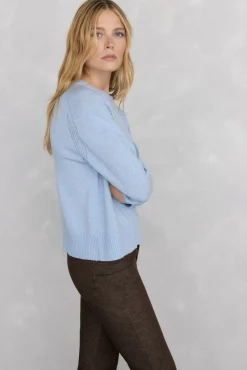 Pedro del Hierro Camisolas-Suéter de lã com gola caixa Azul