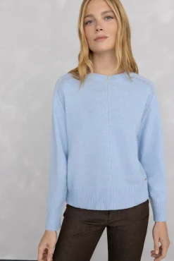 Pedro del Hierro Camisolas-Suéter de lã com gola caixa Azul