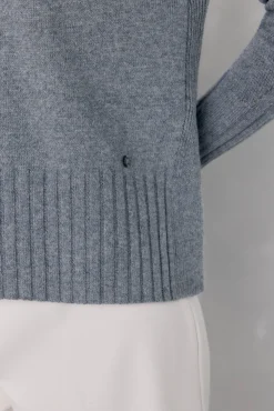 Pedro del Hierro Camisolas-Suéter de lã com gola e costura central Cizento