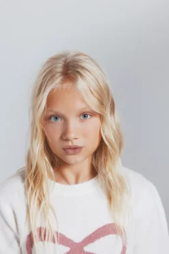 Springfield Kids Malhas-Suéter de laço para menina bege