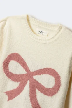 Springfield Kids Malhas-Suéter de laço para menina bege