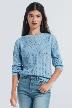 Springfield Camisolas-Suéter de malha malha azul