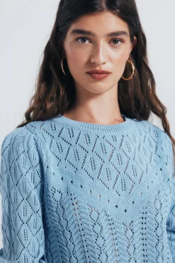 Springfield Camisolas-Suéter de malha malha azul