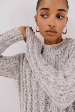 Cortefiel Camisolas-Suéter de malha torcida Cinzento