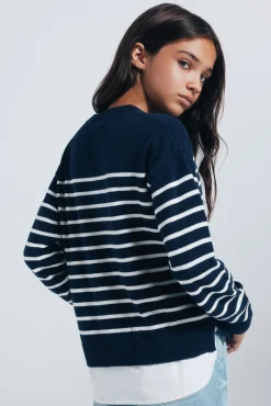 Springfield Kids Malhas-Suéter de marinheiro para menina azul