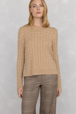 Pedro del Hierro Camisolas-Suéter de oitos de lã merino Beige