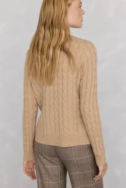 Pedro del Hierro Camisolas-Suéter de oitos de lã merino Beige