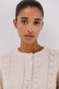 Cortefiel Camisolas-Suéter de padeiro vazado Ecru