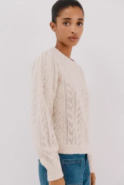 Cortefiel Camisolas-Suéter de padeiro vazado Ecru