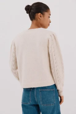 Cortefiel Camisolas-Suéter de padeiro vazado Ecru