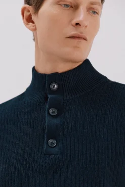 Cortefiel Camisolas-Suéter estruturado de algodão Azul