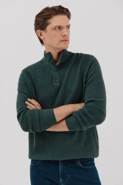 Cortefiel Camisolas-Suéter estruturado de algodão Verde