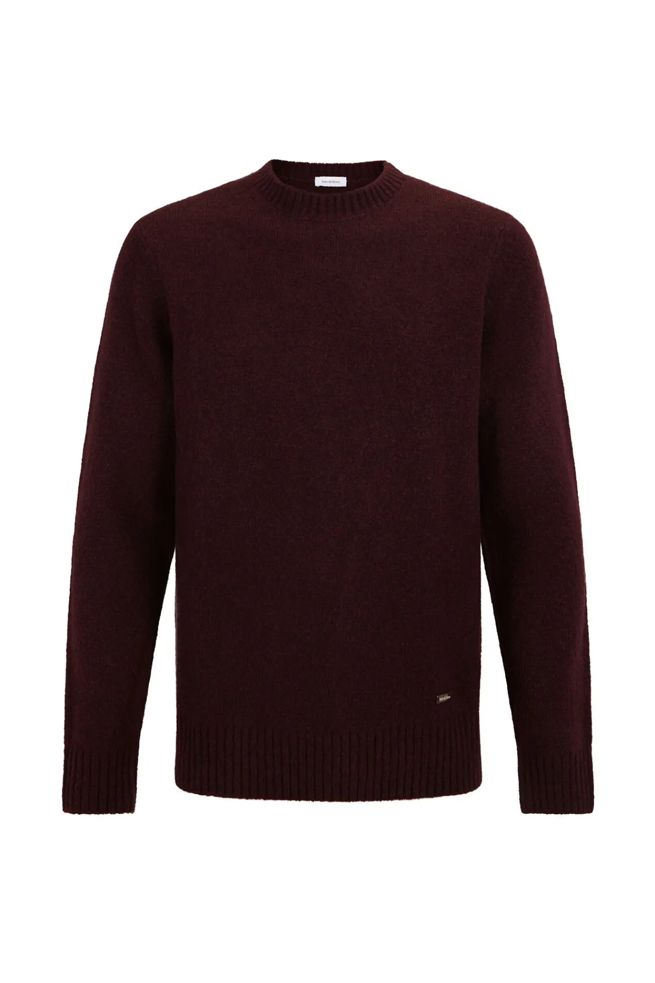 Pedro del Hierro Camisolas-Suéter estruturado de lã com gola redonda Bordeaux