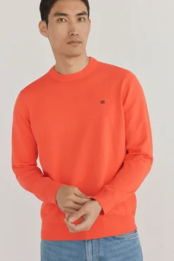 Pedro del Hierro Camisolas-Suéter fino de algodão premium com gola redonda Vermelho