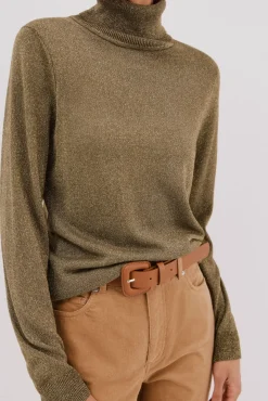 Cortefiel Camisolas-Suéter fino de lurex Verde