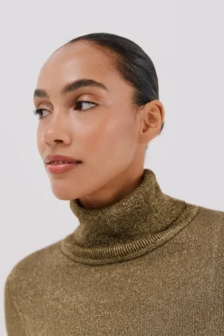 Cortefiel Camisolas-Suéter fino de lurex Verde