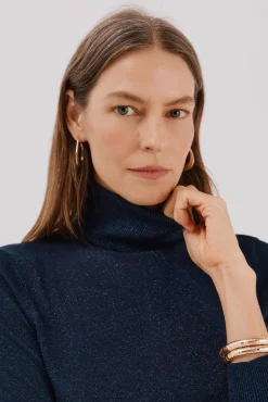 Cortefiel Camisolas-Suéter fino de lurex Azul