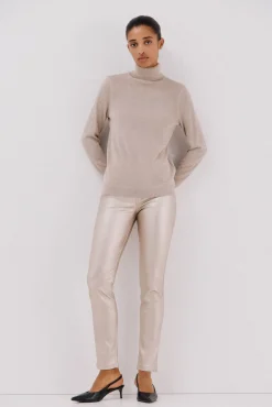 Cortefiel Camisolas-Suéter fino de lurex Tostado