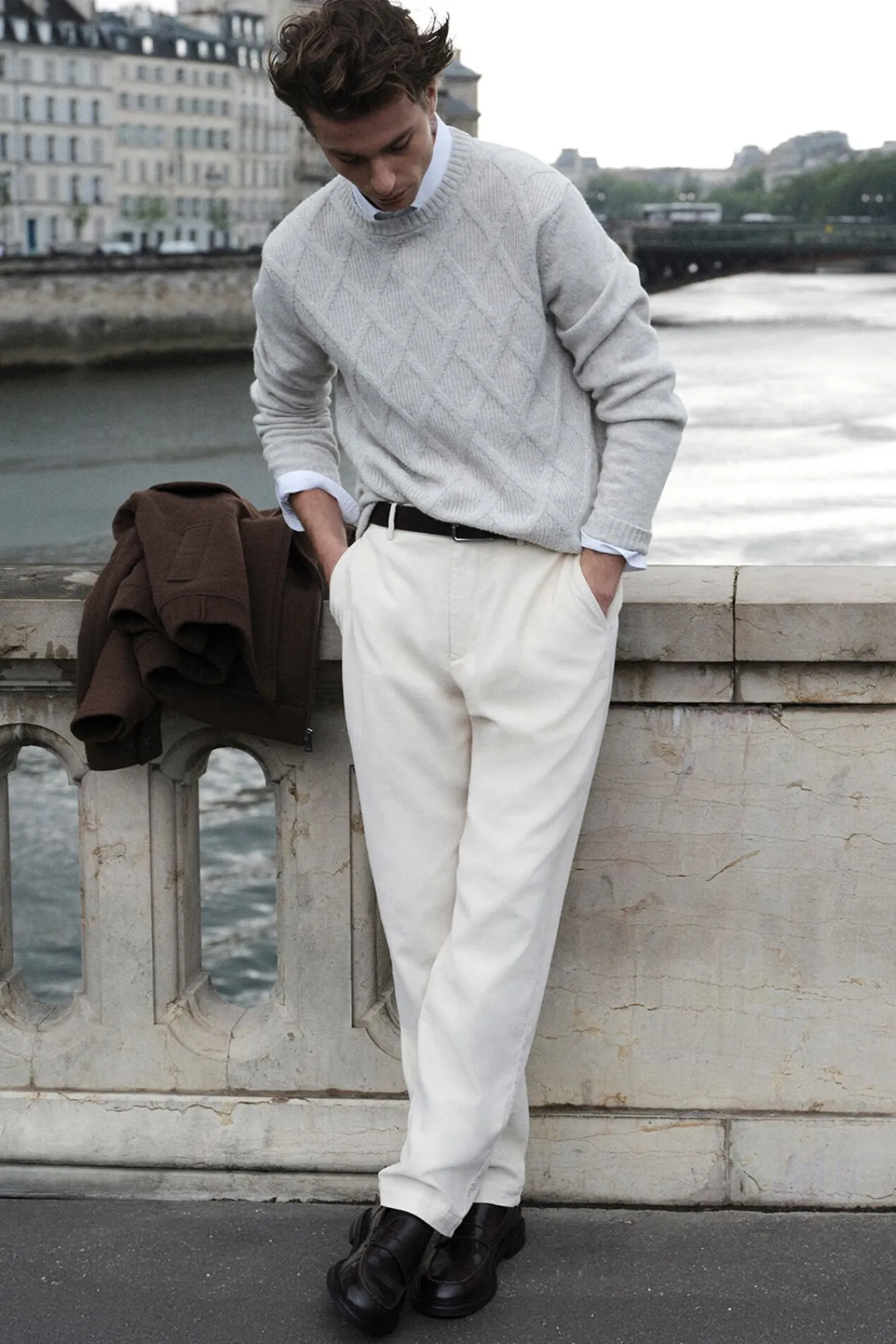 Pedro del Hierro Camisolas-Suéter gola redonda em formato de diamante Cizento