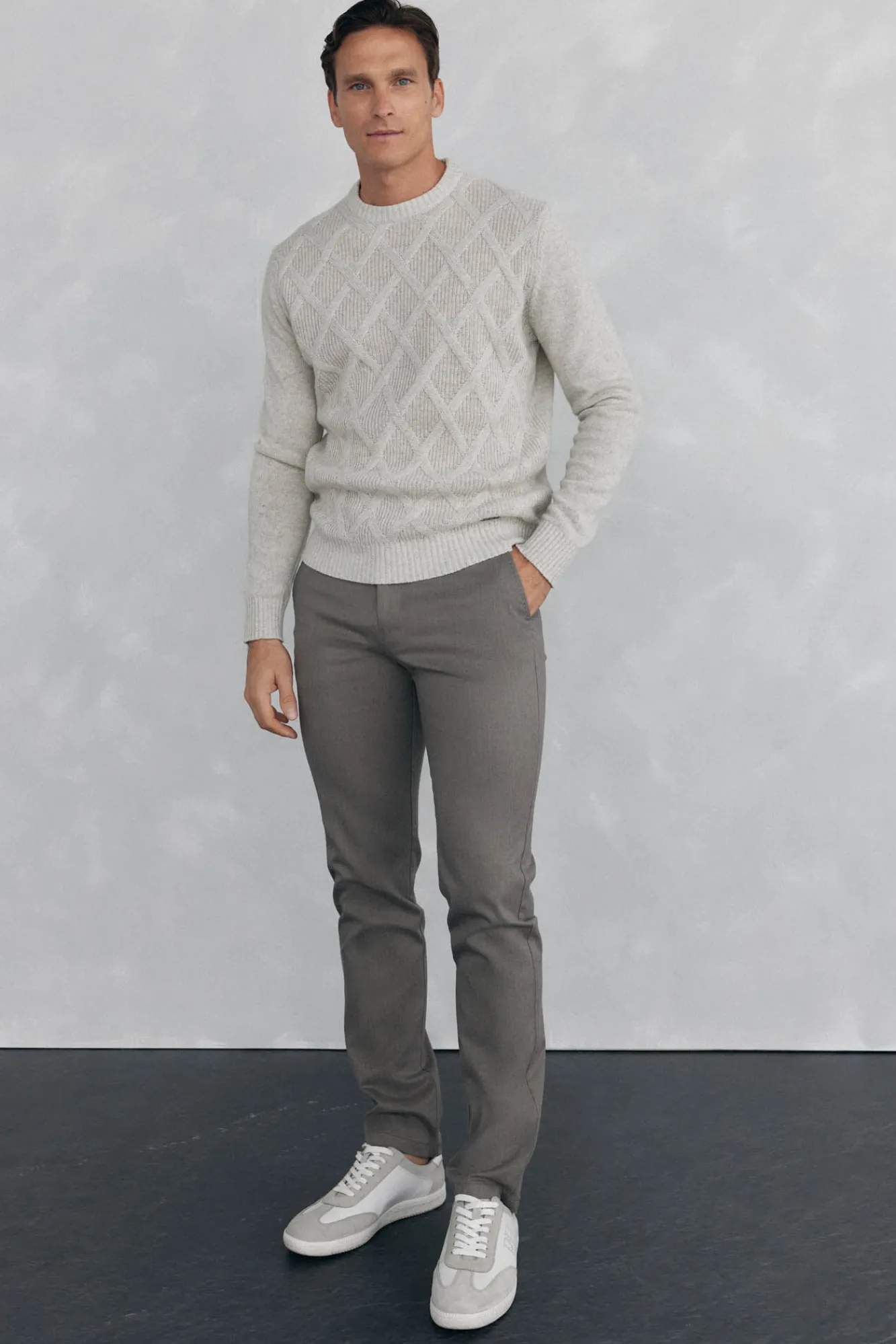 Pedro del Hierro Camisolas-Suéter gola redonda em formato de diamante Cizento