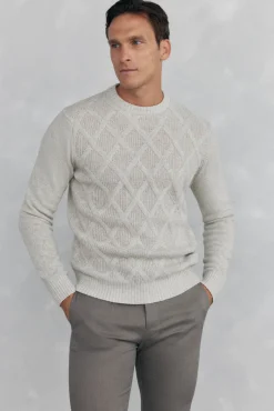 Pedro del Hierro Camisolas-Suéter gola redonda em formato de diamante Cizento