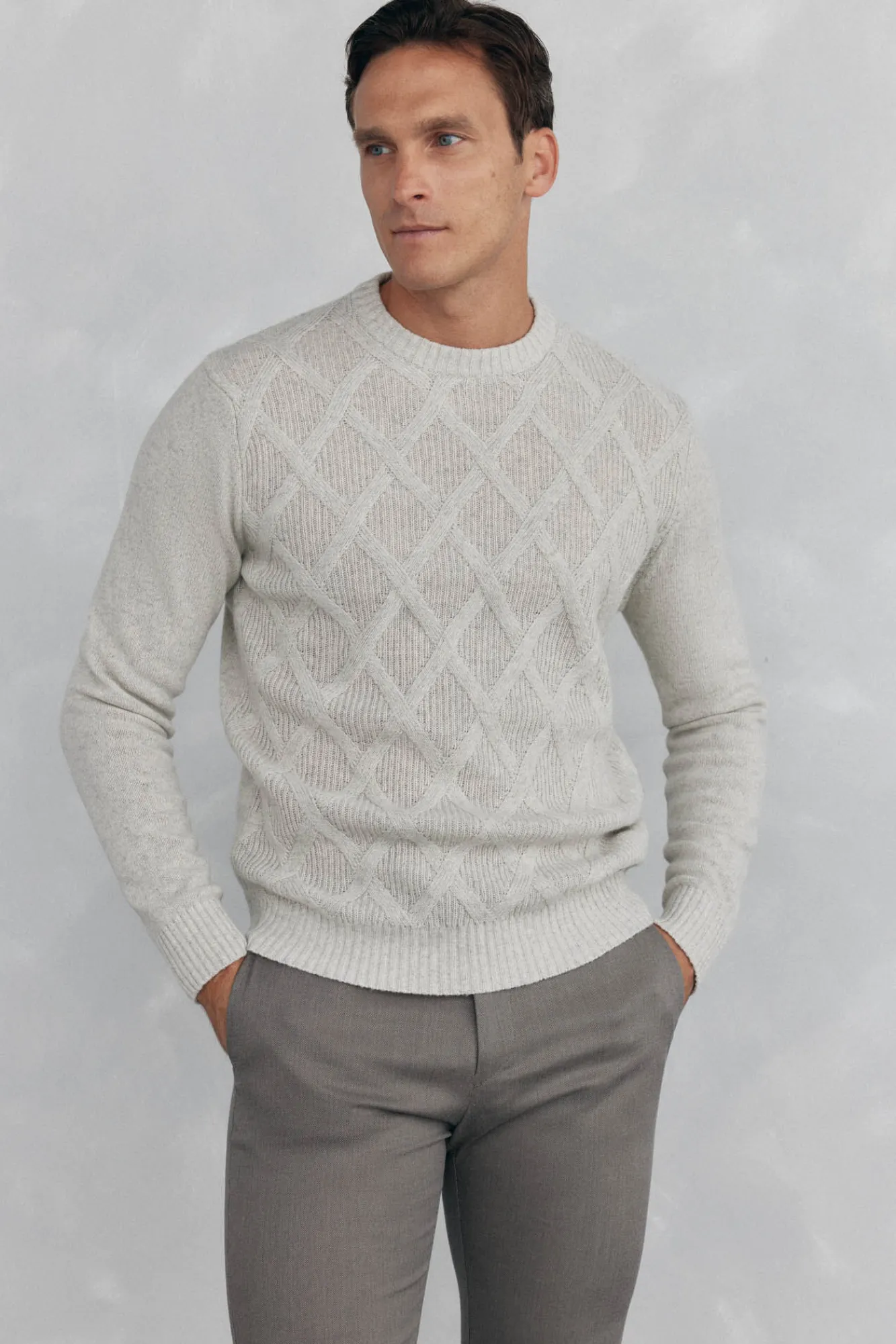 Pedro del Hierro Camisolas-Suéter gola redonda em formato de diamante Cizento